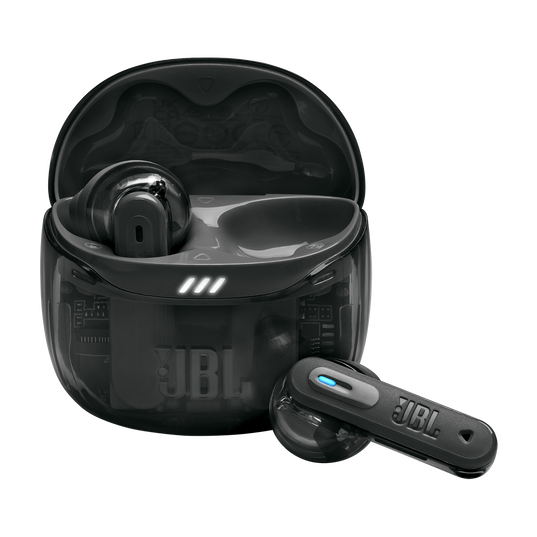 Auriculares Inalámbricos JBL Tune Flex 2 TWS / Negro Fantasma (Ghost Black / Transparente) / ANC / 48h