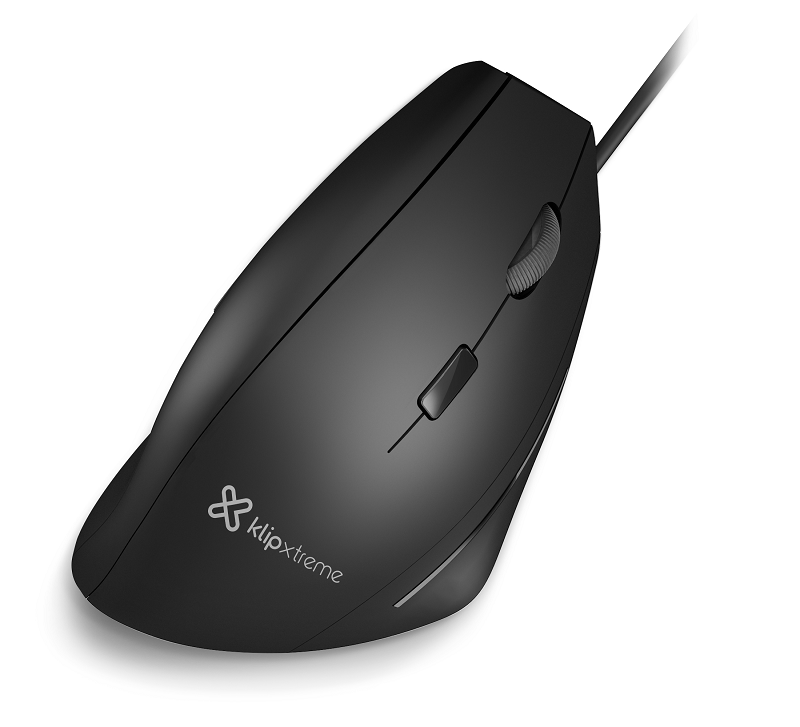 Mouse Alámbrico Ultra Ergonómico Krest USB Klip Xtreme Negro