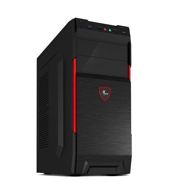 Desktop ATX Xtech XTQ-214 Negro y Rojo, con fuente de poder 600W