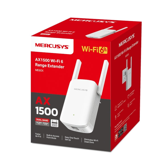 Access Point Mercusys ME60X Wi-Fi 6 AX3000 / Dual Band / 2× Antenas Fijas