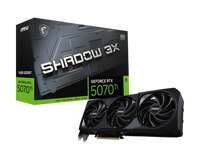Tarjeta Gráfica MSI GeForce RTX 5070 Ti 16GB – SHADOW 3X OC / GDDR6 / Ray Tracing / DLSS / Overclock / Triple Ventilador
