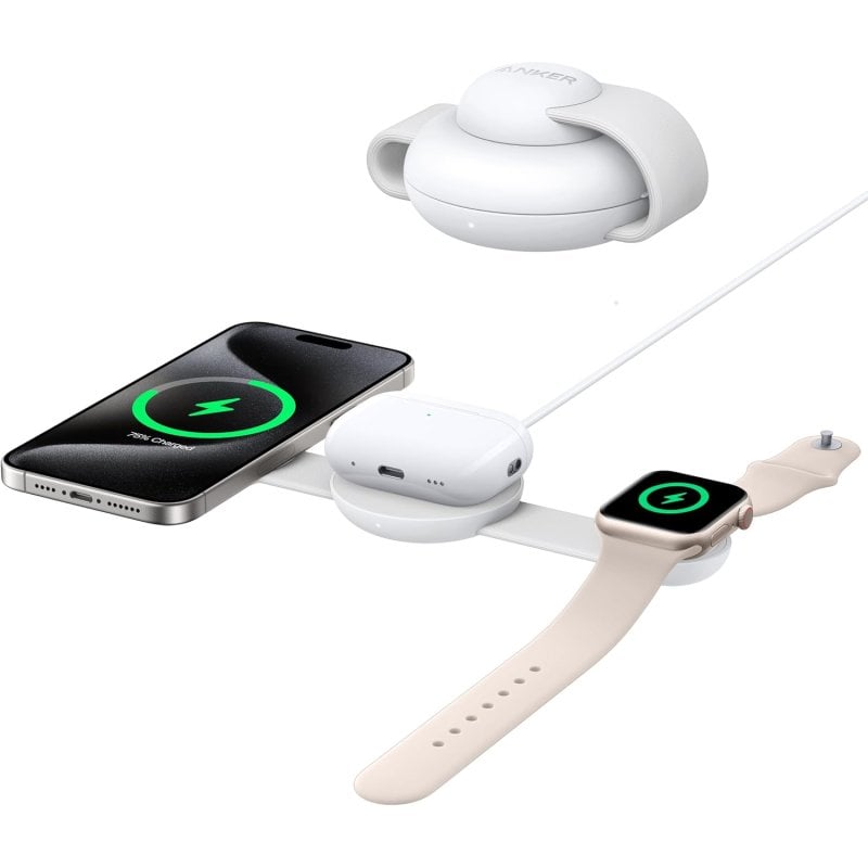 Cargador Inalámbrico Anker MagGo Wireless Charging Station 3-en-1 B25M8H21