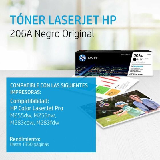 Cartucho de Tóner HP 206A – Negro, Original, W2110A