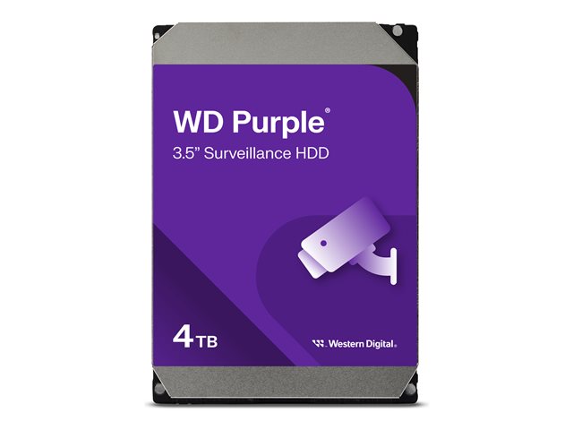 Disco Duro Interno WD Purple Surveillance 4TB – 3.5" / SATA / 5400 RPM / 256MB Cache – WD43PURZ