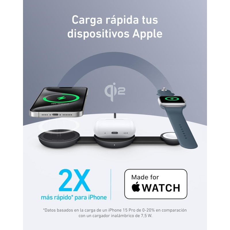Cargador Inalámbrico Anker MagGo Wireless Charging Station B25M8H11