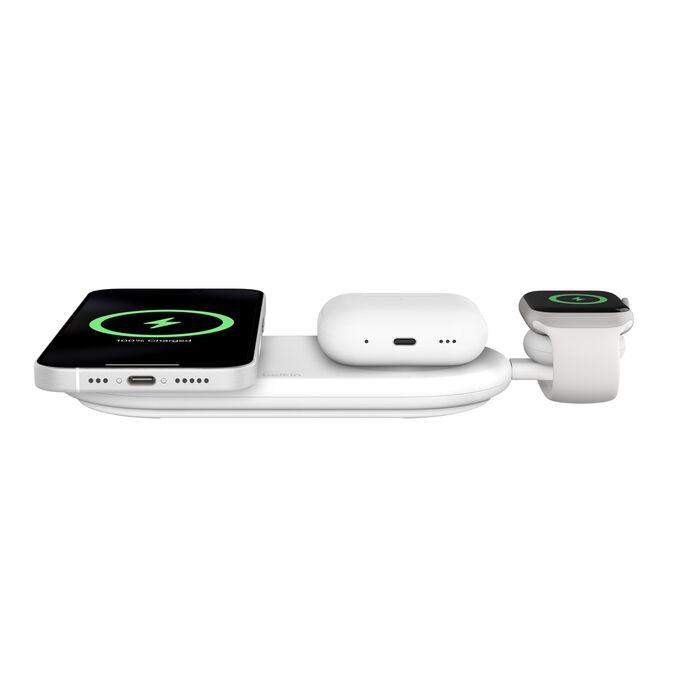 Cargador Inalámbrico Belkin QI2 15W 3 en 1 Pad Blanco – WIZ022ttWH