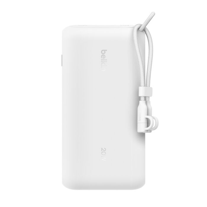 Power Bank – Belkin BoostCharge – 20,000 mAh – Display LED – 65W – USB‑C/USB‑A – Blanco (BPB028fqWH)