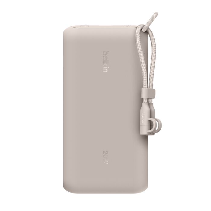 Power Bank Belkin BPB028fqSD, 20W, 20,000 mAh, con pantalla digital – color Sand