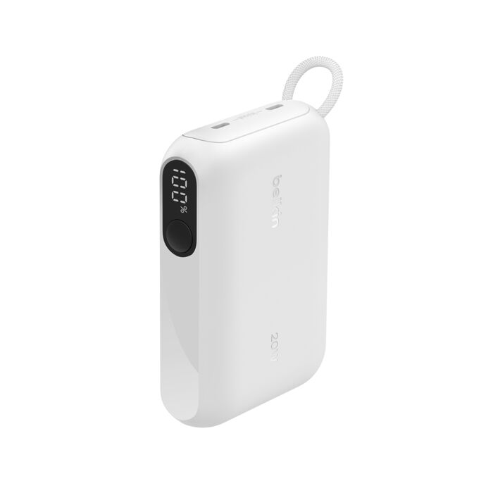 Power Bank Belkin BPB027fqWH, 20W, 10,000 mAh, con pantalla digital – color White