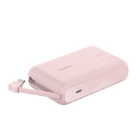Banco de energía 10K/20K Belkin con cable integrado Rosa