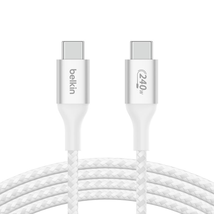 Cable USB-C a USB-C Belkin BoostCharge 2m 240W Blanco – CAB015bt2MWH