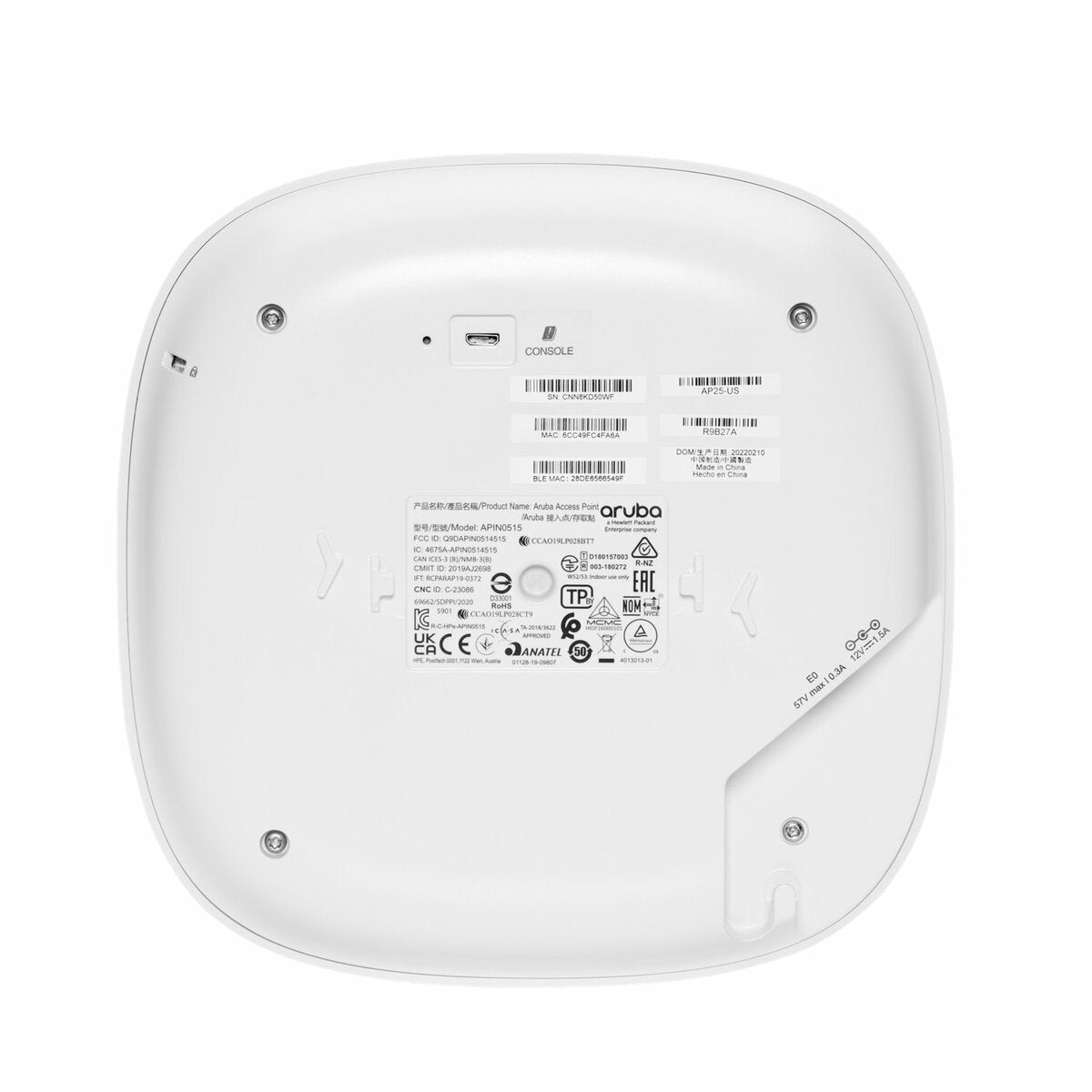 Punto de Acceso Inalámbrico HPE Networking Instant On AP25 (RW) Wi-Fi 6 Bluetooth Dual Band