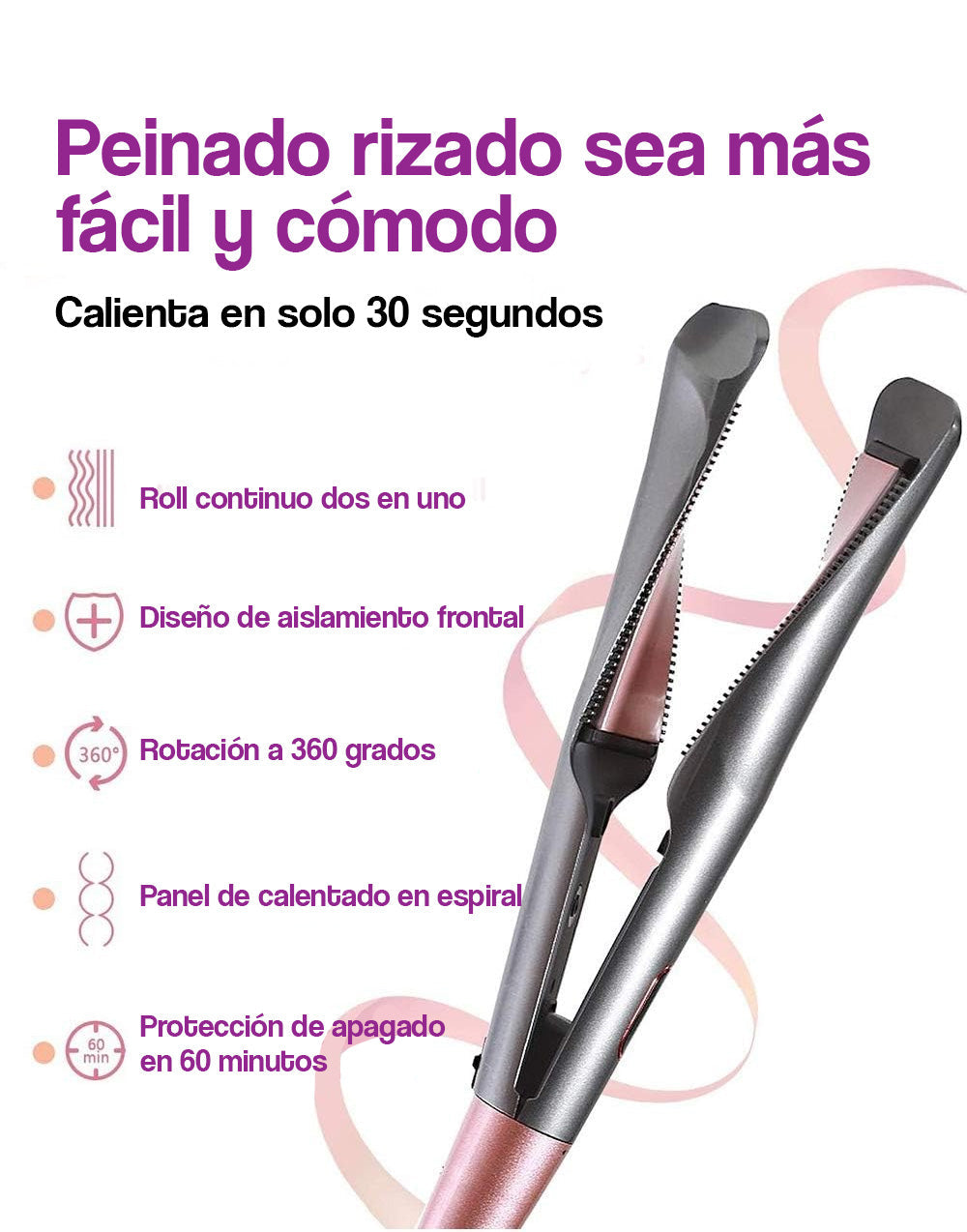 Plancha rizadora y alisador para cabello