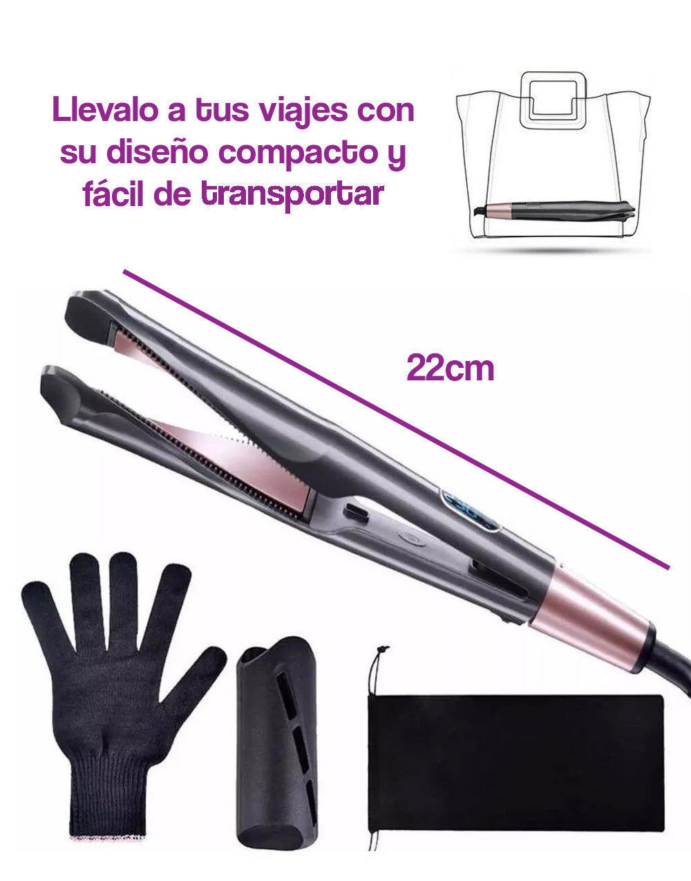 Plancha rizadora y alisador para cabello