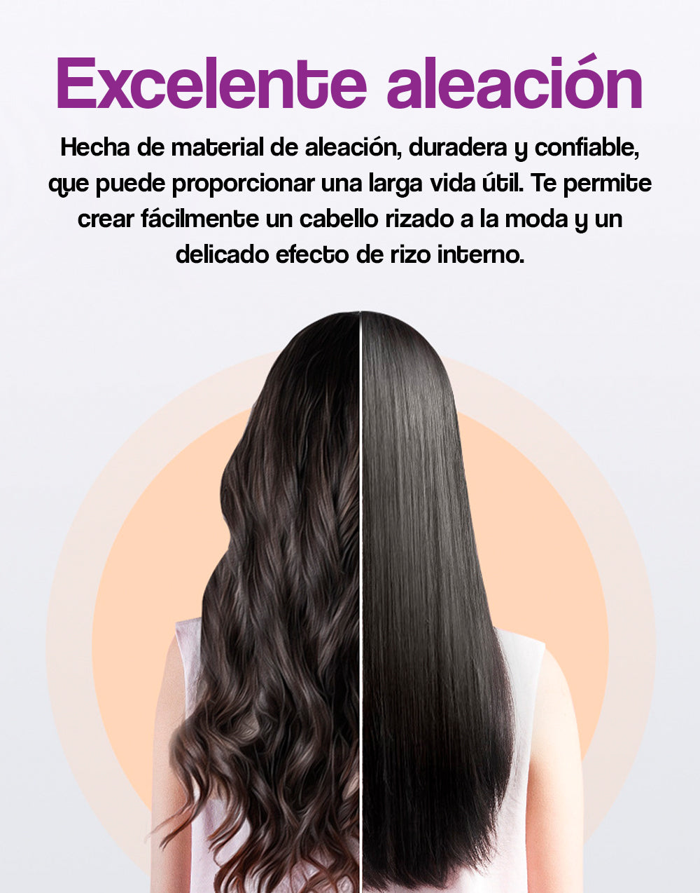 cabello a la moda con ondas suaves o rizos perfectos con la rizadora profesional