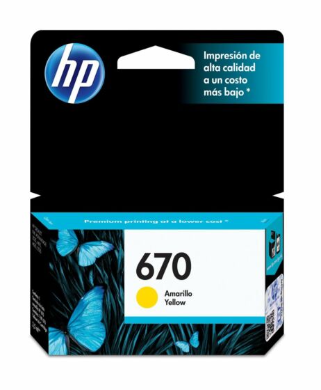 Cartucho de Tinta Amarilla Original HP 670 Ink Advantage