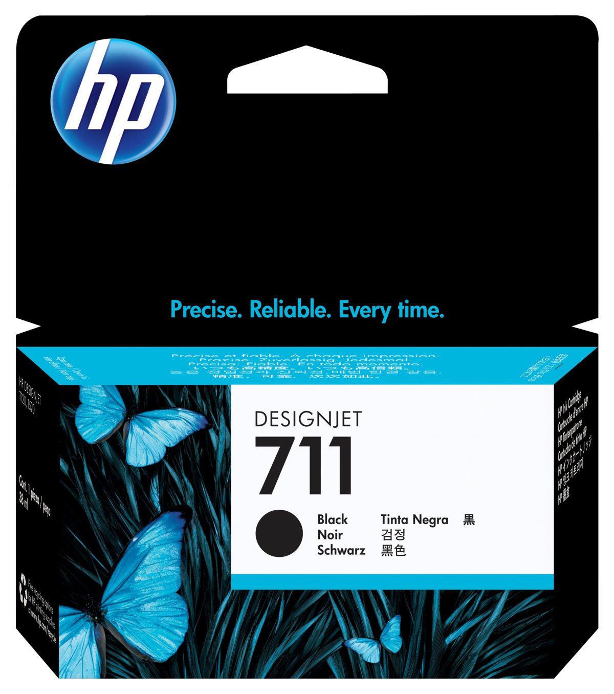 Cartucho de Tinta Negra Original HP 711 DesignJet 38ml