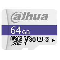 Tarjeta MicroSD Dahua DHI‑TF‑C100/64GB011F1 – 64 GB – Alta Resistencia – C10/U3/V30 – 100 MB/s – Protección Cuádruple