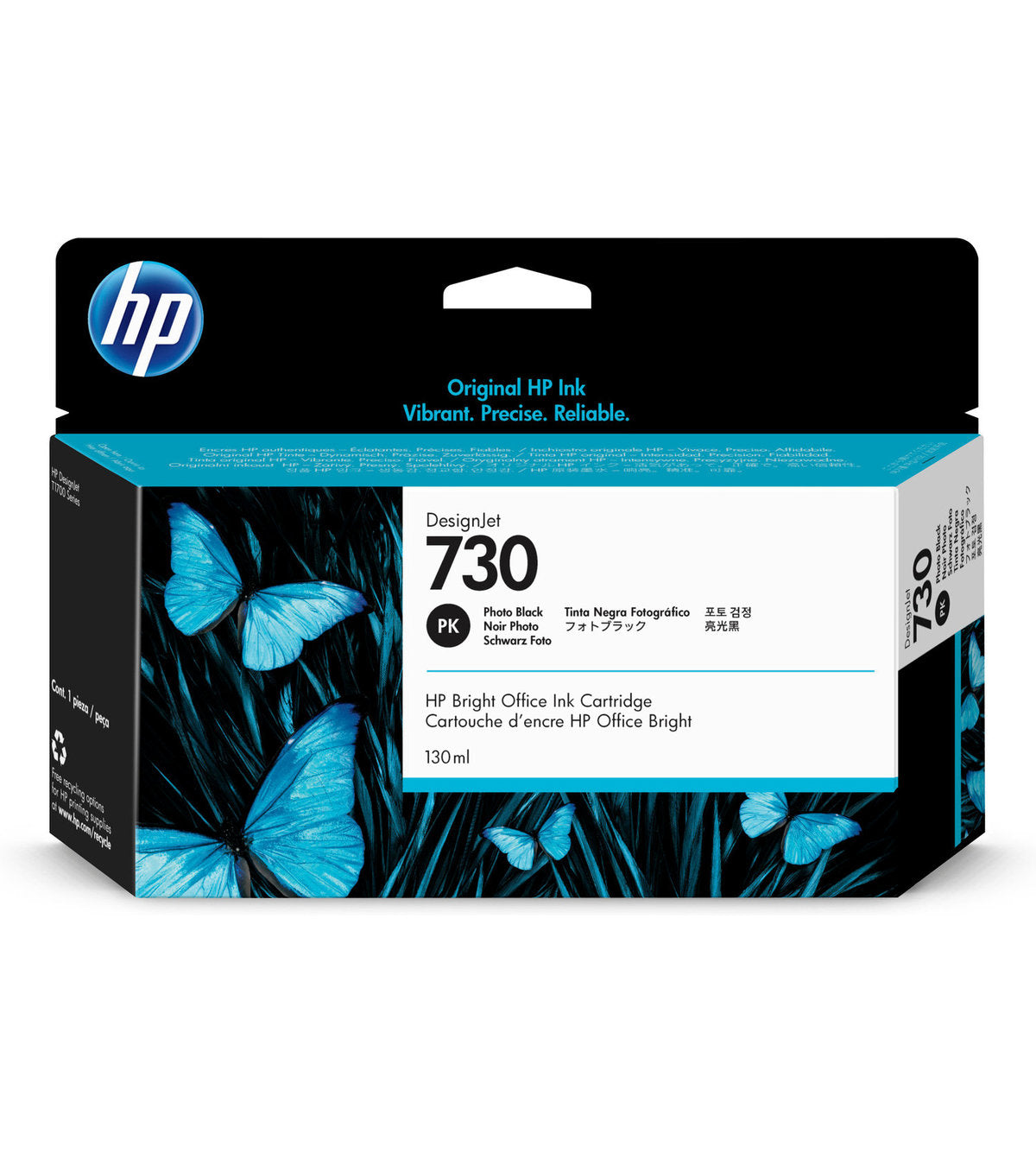 Cartucho de Tinta HP 730 – Negro Foto, Original, 130 ml, P2V67A
