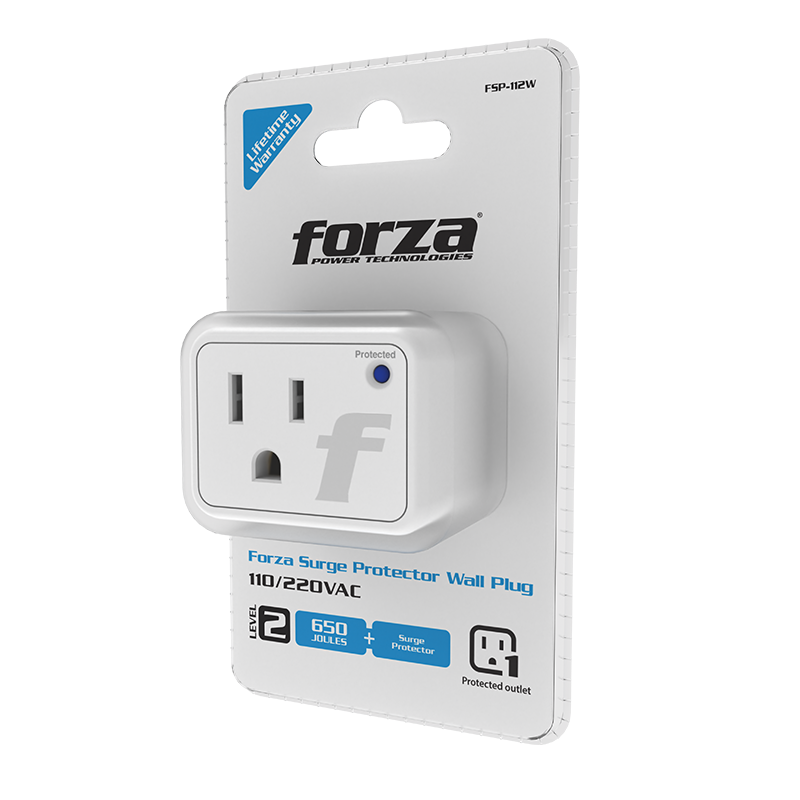 Forza FSP‑112W – Protector de Sobretensión de Pared – 1 Toma – 110/220V