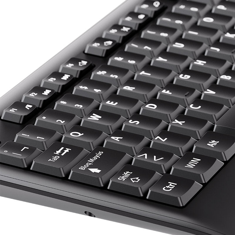 Teclado Inalámbrico KeyRoll Español 2.4GHz Klip Xtreme Combo con Reposamuñecas Negro