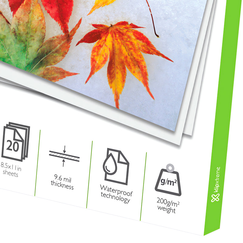 Papel fotográfico brillante Klip Xtreme KPG-120, tamaño carta ANSI A, 200g/m², 20 hojas
