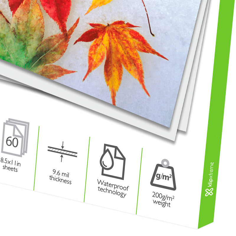 Papel fotográfico brillante Klip Xtreme KPG-160, tamaño carta ANSI A, 200g/m², 60 hojas