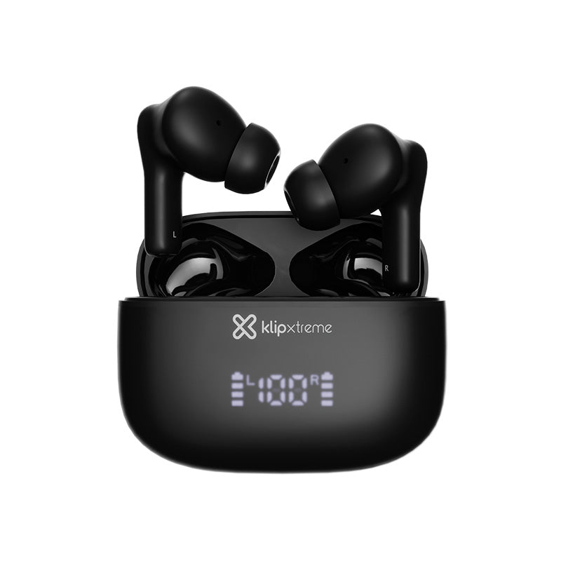 Auriculares Klip Xtreme EdgeBuds Ultra KTE-850BK – True Wireless, 26 horas, ANC Híbrido, Negros