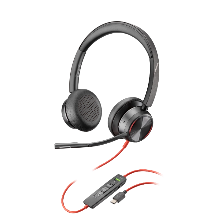 Auriculares Poly Blackwire 8225 – Estéreo, USB-C/A, ANC, Profesionales