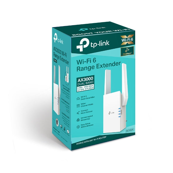 Extensor Wi-Fi 6 TP-Link RE705X V1 Dual Band 1GbE