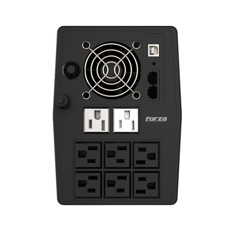 UPS interactiva Forza SL-1501UL, 1500VA / 900W, 8 tomas inteligentes, LCD táctil