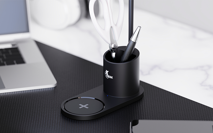 Lámpara LED con Cargador Inalámbrico Xtech XTA-701 15W y Portalápices