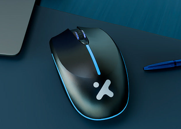 Mouse óptico inalámbrico de 4 botones con luces – Xtech XTM‑318