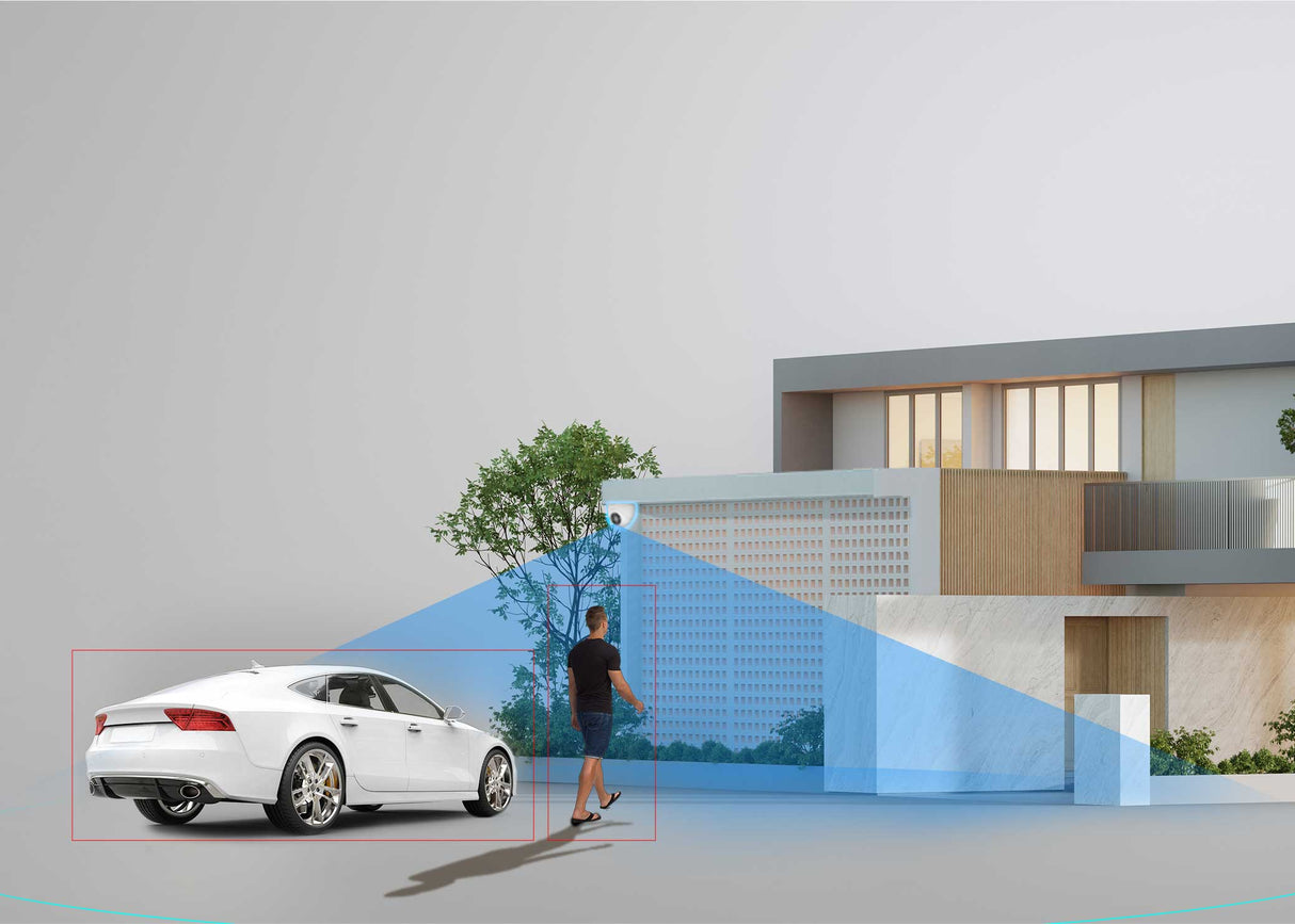 Cámara domo Wi‑Fi EZVIZ H4 – 2K – Visión nocturna a color – Detección IA – Defensa activa – Audio mejorado