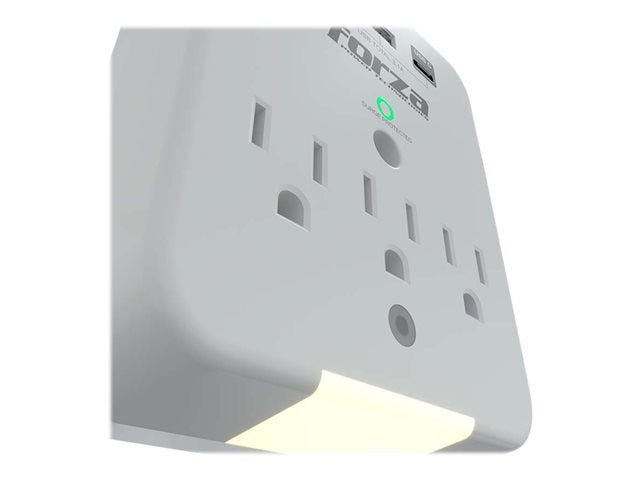Protector de Sobretensiones de Pared Forza FWT-331USBC 3 Tomas Blanco 125V
