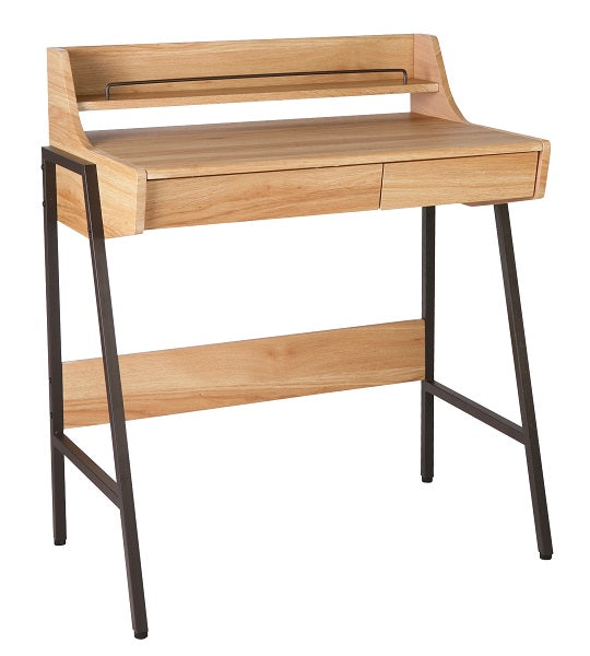 Escritorio para computadora – Xtech XTF‑CD184 – Un nivel con gavetas – Marco de acero negro y superficie color haya