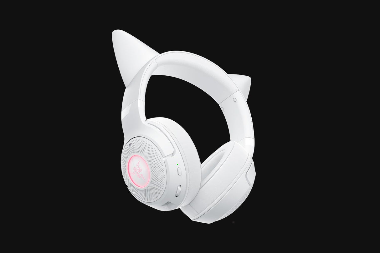 Audífonos Razer Kraken BT Kitty V2 Blancos con micrófonos y orejas de gato