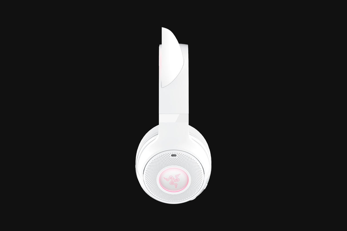 Audífonos Razer Kraken BT Kitty V2 Blancos con micrófonos y orejas de gato