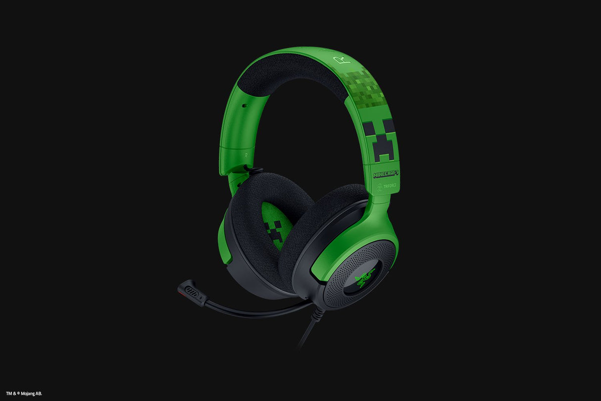 Audífonos Gaming Cableados Razer Kraken V4 X – Minecraft Edition / RGB / Sonido 7.1 / USB-C + USB-A
