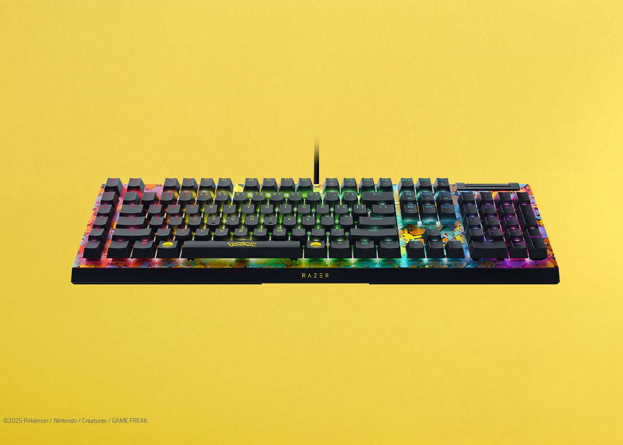 Teclado Gamer Razer BlackWidow V4 X – USB Cableado – Edición Pokémon – RZ03‑04704200‑R3M1