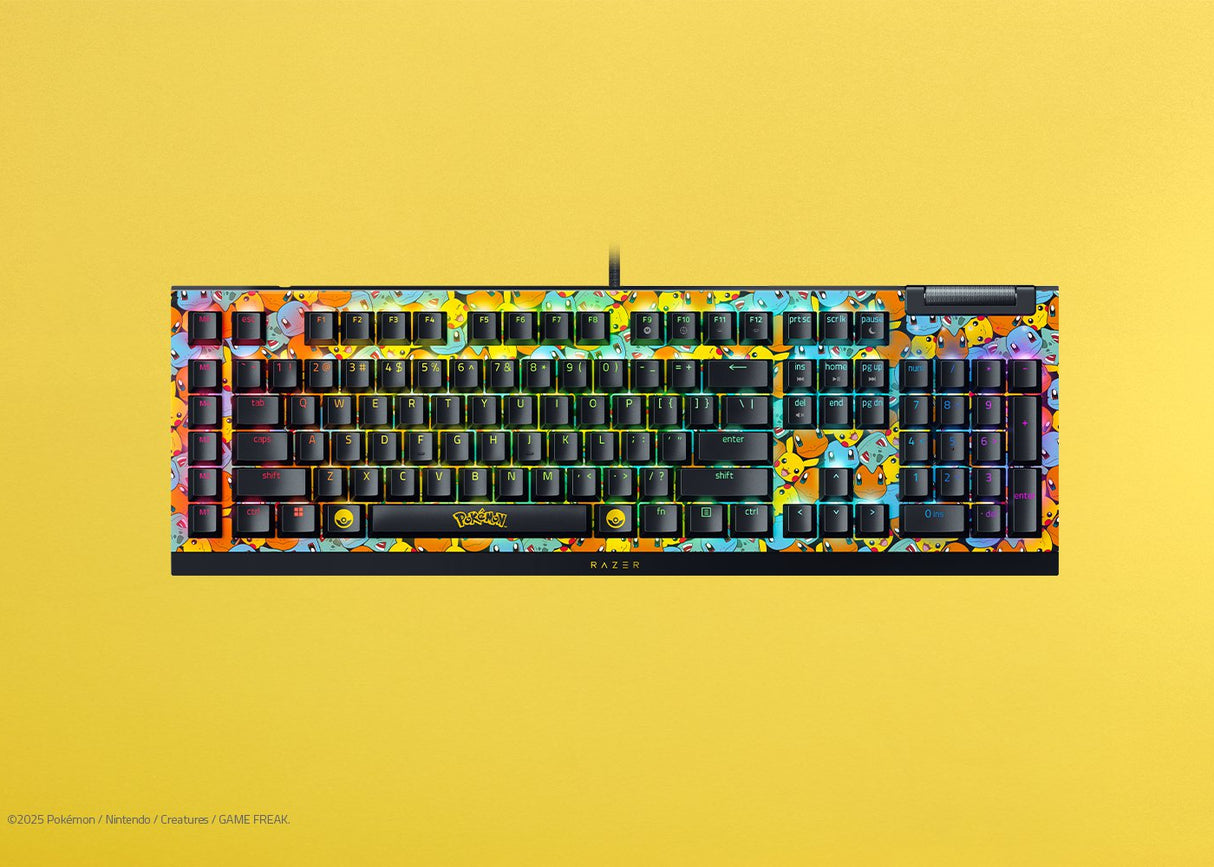 Teclado Gamer Razer BlackWidow V4 X – USB Cableado – Edición Pokémon – RZ03‑04704200‑R3M1