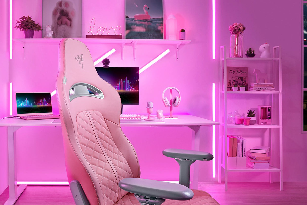 Silla Gaming Ergonómica Razer Enki Cuarzo con Reposabrazos Inclinable y Base de Aluminio