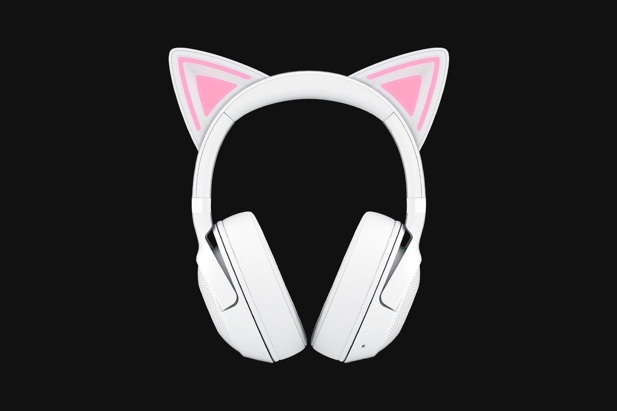 Audífonos Razer Kraken BT Kitty V2 Blancos con micrófonos y orejas de gato