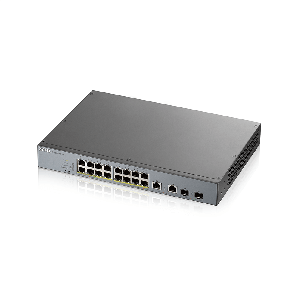 Switch Gigabit PoE+ Inteligente 16 Puertos + 2 SFP ZyXEL GS1350-18HP