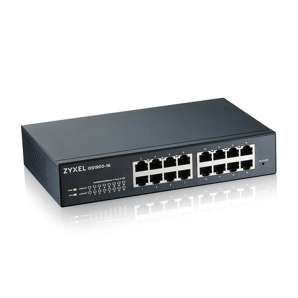 Switch Gigabit Gestionado Fácil 16 Puertos ZyXEL GS1900-16 – REV 03F