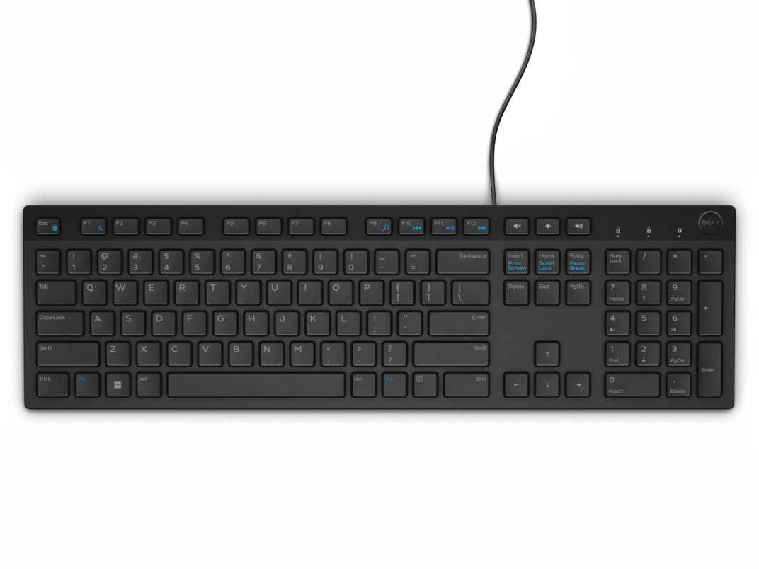 Set teclado y mouse alámbrico USB – Dell KM300C – QWERTY Inglés – Negro