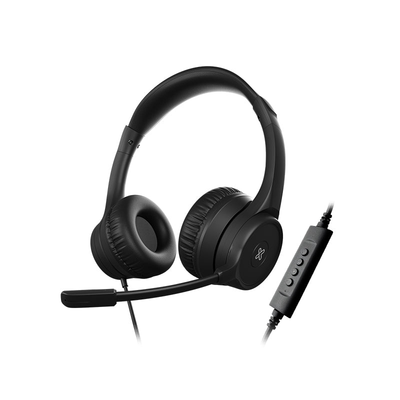 Auriculares KlipXtreme KlearCom KCH-510 – Cableados, USB, Micrófono con Cancelación de Ruido, Negros