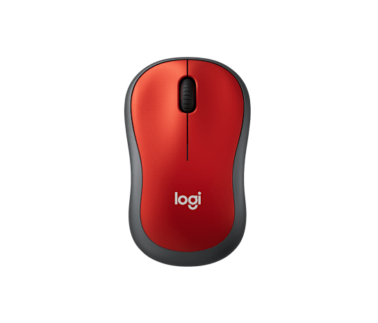 Ratón Inalámbrico Ambidextro Logitech M185 Rojo – 910-003635
