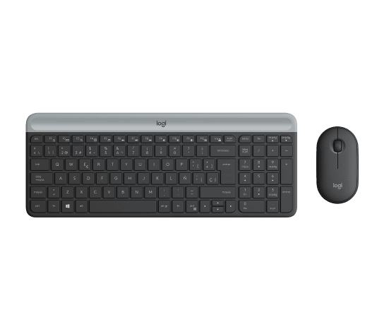 Combo Inalámbrico Logitech MK470 – Teclado Slim + Mouse Óptico / USB / Plug & Play / Bajo Perfil / Grafito