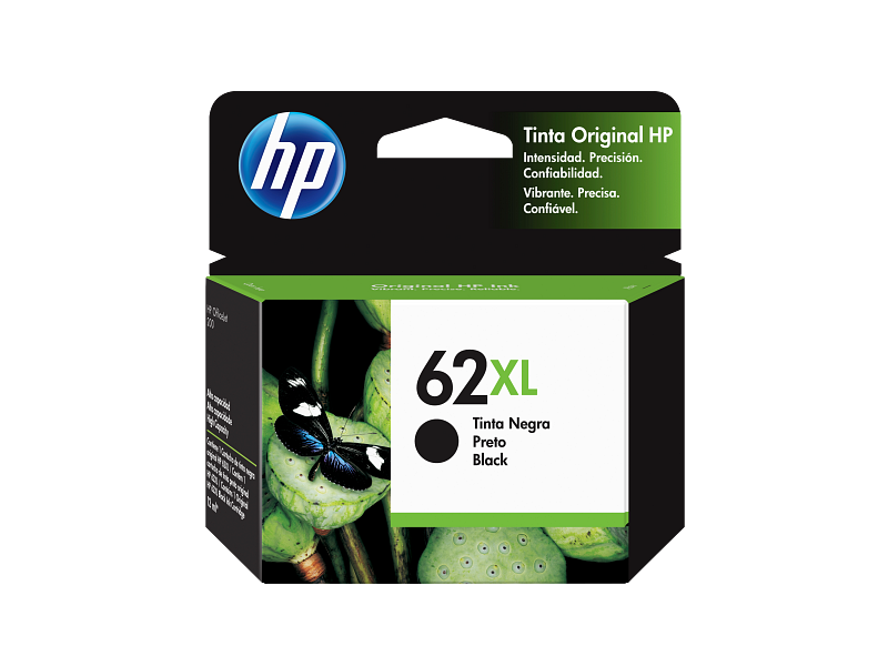 Cartucho de Tinta Negra Alto Rendimiento Original HP 62XL